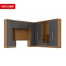 Quarto Modulado Casal Completo 100% MDF 6 Peças 6 Portas 5 Gavetas com Maleiro Smart Plus - 4