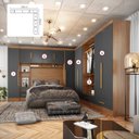 Ver imagem 3 de Quarto Modulado Casal Completo 100% MDF 6 Peças 6 Portas 5 Gavetas com Maleiro Smart Plus