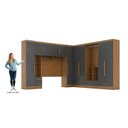 Ver imagem 6 de Quarto Modulado Casal Completo 100% MDF 6 Peças 6 Portas 5 Gavetas com Maleiro Smart Plus Yescasa Bege/Cinamomo/Chumbo
