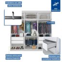 Ver imagem 4 de Guarda Roupa Casal Premium Rubi 205,9cm com Espelho 3 Portas 4 Gavetas Yescasa Branco