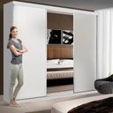 Ver mais imagens de Guarda Roupa Casal Premium Rubi 205,9cm com Espelho 3 Portas 4 Gavetas Yescasa Branco