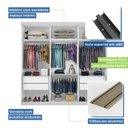 Ver imagem 5 de Guarda Roupa Casal Premium Rubi 205,9cm com Espelho 3 Portas 4 Gavetas Yescasa Branco