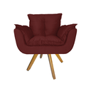 Ver imagem 2 de Jogo 2 Poltrona Estofada Base Giratória De Madeira Escritório Opala Suede Vermelho Bordô - LM DECOR