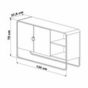 Ver imagem 3 de Buffet Aparador Sala Orgânico 135cm 2 Portas e Pés em Metal Cor:hanover com Dourado