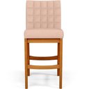Ver imagem 6 de Kit 05 Banquetas Baixa para Cozinha Bancada Bar Sala Jantar Fixa Mila L02 Linho Rosê - Lyam Decor