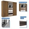 Guarda Roupa Casal Premium Rubi 205,9cm com Espelho 3 Portas 4 Gavetas Espresso Móveis       - 3