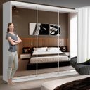 Ver mais imagens de Guarda-Roupa Casal 3 Portas de Correr e 9 Espelhos Ivy Yescasa Branco
