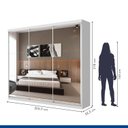 Ver imagem 6 de Guarda-Roupa Casal 3 Portas de Correr e 9 Espelhos Ivy Yescasa Branco