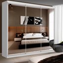Ver imagem 1 de Guarda-Roupa Casal 3 Portas de Correr e 9 Espelhos Ivy Yescasa Branco