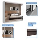 Ver imagem 3 de Guarda-Roupa Casal 3 Portas de Correr e 9 Espelhos Ivy Yescasa Branco