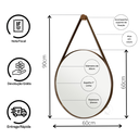 Ver imagem 2 de Espelho Adnet Decorativo Redondo Banheiro Antigo 60cm + Pino Suporte