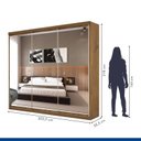 Ver imagem 6 de Guarda-Roupa Casal 3 Portas de Correr e 9 Espelhos Ivy Yescasa Marrom/Freijó