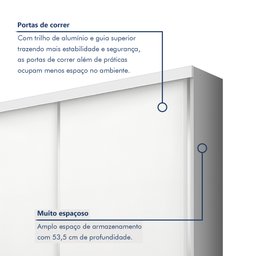Guarda-roupa Solteiro 2 Porta de Correr 2 Gavetas Nala Espresso Móveis - 3