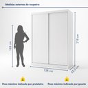 Ver imagem 4 de Guarda-Roupa Solteiro 2 Porta de Correr 2 Gavetas Nala Yescasa Branco