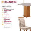 Ver imagem 6 de Mesa Jantar Loren 4 Lugares MDF Cadeiras Lorena Veludo Off White 90cm Moderna