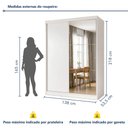 Ver imagem 4 de Guarda-Roupa Solteiro 2 Portas de Correr 2 Gavetas e 3 Espelhos Nala Plus Yescasa Branco
