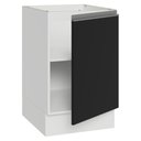 Ver imagem 6 de Balcão de Cozinha 50cm 1 Porta (sem Tampo) Branco/preto Glamy Madesa