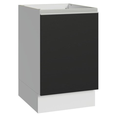 Balcão de Cozinha 50cm 1 Porta (sem Tampo) Branco/preto Glamy Madesa