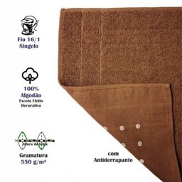 Kit 10 Tapetes para Banheiro Antiderrapante 550g/m² Extra Felpudo Paris 45x70cm Marrom - 3