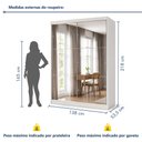 Ver imagem 4 de Guarda-Roupa Solteiro 2 Portas de Correr 2 Gavetas e 6 Espelhos Nala Top Yescasa Branco
