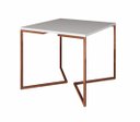 Ver imagem 1 de Mesa de Jantar Industrial Base De Ferro Cobre em V Tampo 90x90 Branco