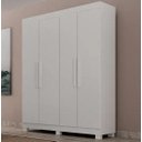 Ver imagem 1 de Guarda Roupa Canadá 4 Pts 100%mdf Branco - Leifer