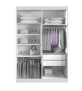Ver imagem 3 de Guarda Roupa Solteiro 100% MDF 4 Portas 2 Gavetas com Pés 138cm Canadá Branco - Leifer