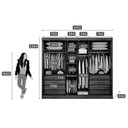 Ver imagem 2 de Guarda Roupa 3 Portas de Correr e (1 c/ Espelho) 8 Gavetas Toulon/Sonetto Plus Cumaru/Fendi 25 -