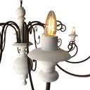 Ver mais imagens de Pendente Rústico Feito Em Ferro e Madeira Para Área Gourmet Libertas Rosas Artesanato Torneado Com C