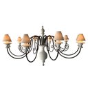 Ver imagem 1 de Pendente Rústico Feito Em Ferro e Madeira Para Área Gourmet Libertas Rosas Artesanato Torneado Com C