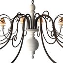 Ver imagem 7 de Pendente Rústico Feito Em Ferro e Madeira Para Área Gourmet Libertas Rosas Artesanato Torneado Com C