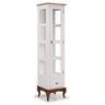 Cristaleira 1 Porta e Laterais em Vidro 3 Prateleiras 60110 Linz Móveis - Branco/Imbuia Glazer - 1