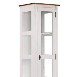 Cristaleira 1 Porta e Laterais em Vidro 3 Prateleiras 60110 Linz Móveis - Branco/Imbuia Glazer - 2
