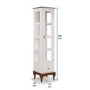 Ver imagem 4 de Cristaleira 1 Porta e Laterais em Vidro 3 Prateleiras 60110 Linz Móveis - Branco/Imbuia Glazer