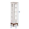 Cristaleira 1 Porta e Laterais em Vidro 3 Prateleiras 60110 Linz Móveis - Branco/Imbuia Glazer - 4