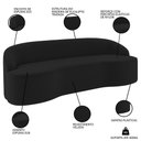 Ver imagem 3 de Sofá 4 Lugares para Sala de Estar Living 230cm Theo D06 Veludo Preto - Mpozenato