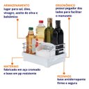 Ver imagem 2 de Porta Condimentos de Mesa Para Sal Vinagre Óleo e Azeite em Aço Cromado - Wp Connect Suporte para Te