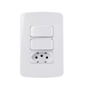 Ver imagem 1 de Conjunto 2 Interruptor Simples + Tomada 10a 4x2 B3 Margirius