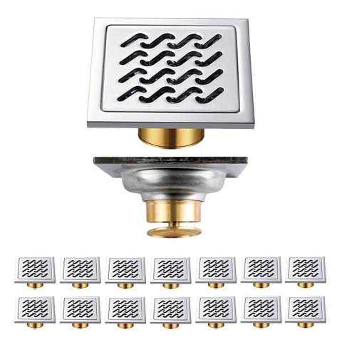 Ralo Inox Anti Odor 10x10 Banheiro Kit 14 Uni Lavabo Anti Inseto Anti Corrosao Casa Cozinha Lavandei
