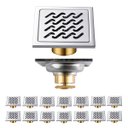 Ver imagem 1 de Ralo Inox Anti Odor 10x10 Banheiro Kit 14 Uni Lavabo Anti Inseto Anti Corrosao Casa Cozinha Lavandei