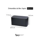 Ver imagem 7 de Caixa para Proteger e Organizar Tomadas Fios Cabos 23cm Preto