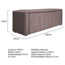 Ver imagem 3 de Kit Cabeceira e Calçadeira Baú Queen 160cm Linho Rosê
