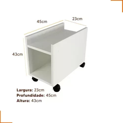 Suporte para Cpu e Nobreak em Mdf Branco - 30x23 - 3