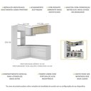 Ver imagem 4 de Armário de Cozinha Completa de Canto com Rodapé Veneza Multimóveis MP2098.891 Branco