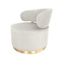 Ver imagem 1 de Poltrona Decorativa Florença Base Epóxi Fosco Veludo MQ Decor - Cinza Claro veludo