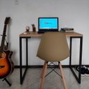 Ver imagem 3 de Mesa de Escritório 90 cm Estilo Industrial com Pés de Metal Natura