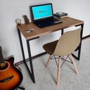 Ver imagem 2 de Mesa de Escritório 90 cm Estilo Industrial com Pés de Metal Natura
