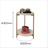 Conjunto Mesa Lunis Sala Abajur Pés Metal Off White/bronze - 7