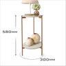 Conjunto Mesa Lunis Sala Abajur Pés Metal Off White/bronze - 6