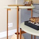 Ver imagem 4 de Conjunto Mesa Lunis Sala Abajur Pés Metal Off White/bronze